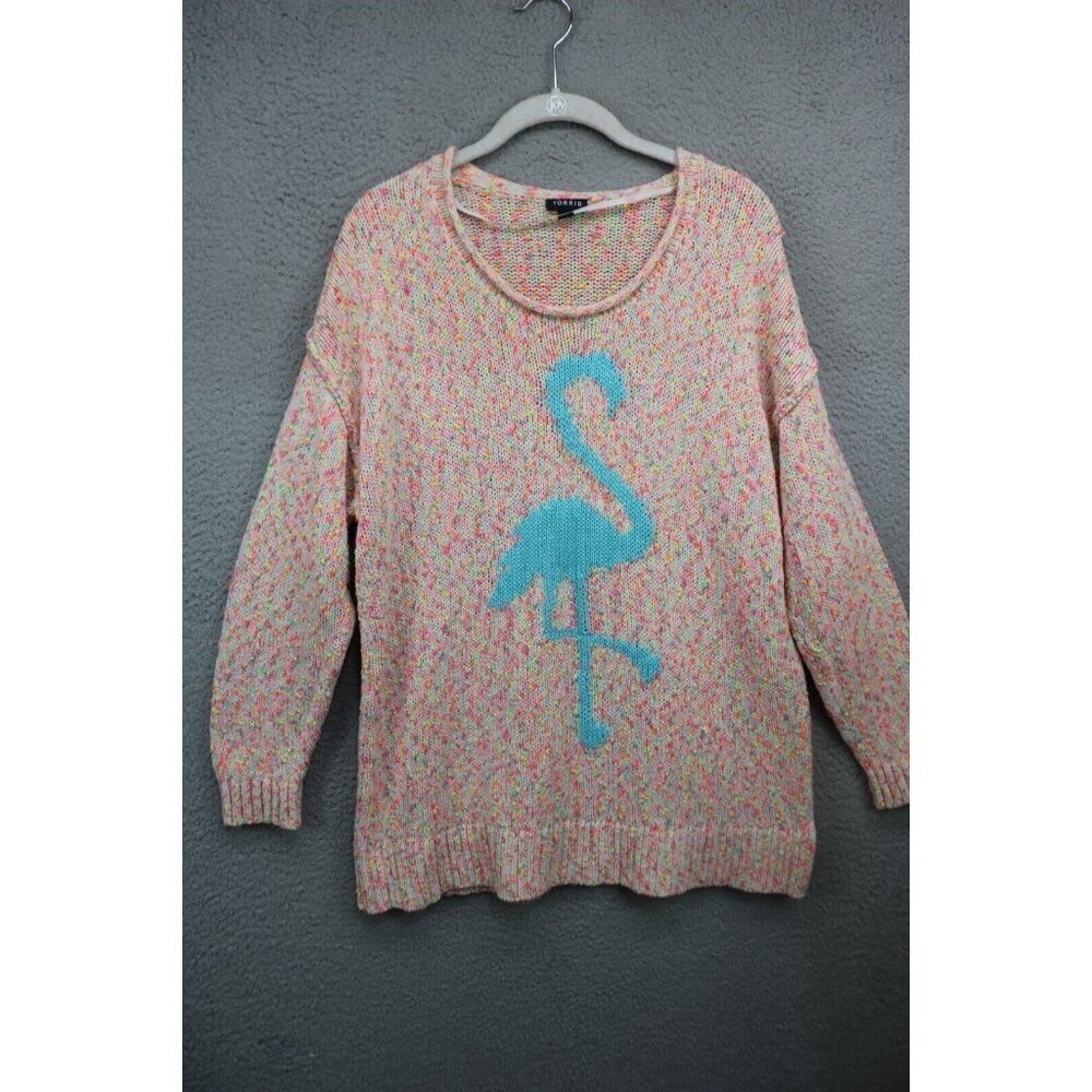 Torrid Flamingo Marled Knit Rainbow Sweater-Size 0-Soft